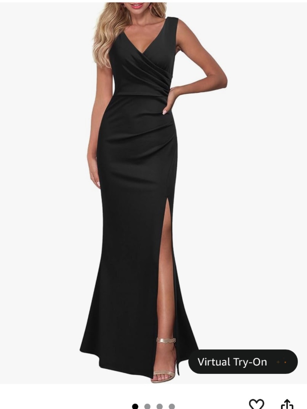 Woos Womens Sleeveless V Neck Evening Cocktail Long Dress